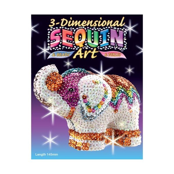 Elefante Sequin art en 3D