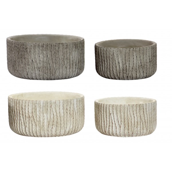 Macetero set de 2 cemento 20,5 x 10,2