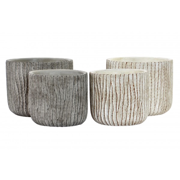 Macetero set de 2 cemento 17,3 x 14,5