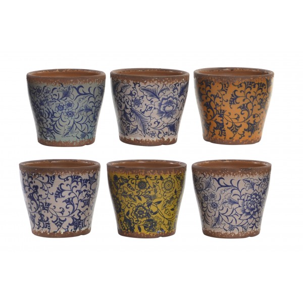 Macetero loza floral