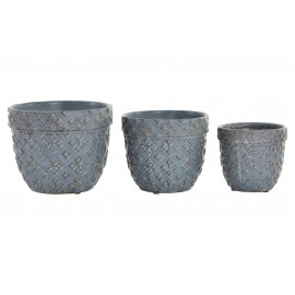 Macetero loza set de tres