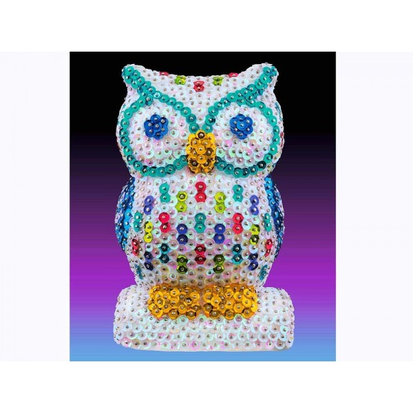 Hibou Sequin art en 3D