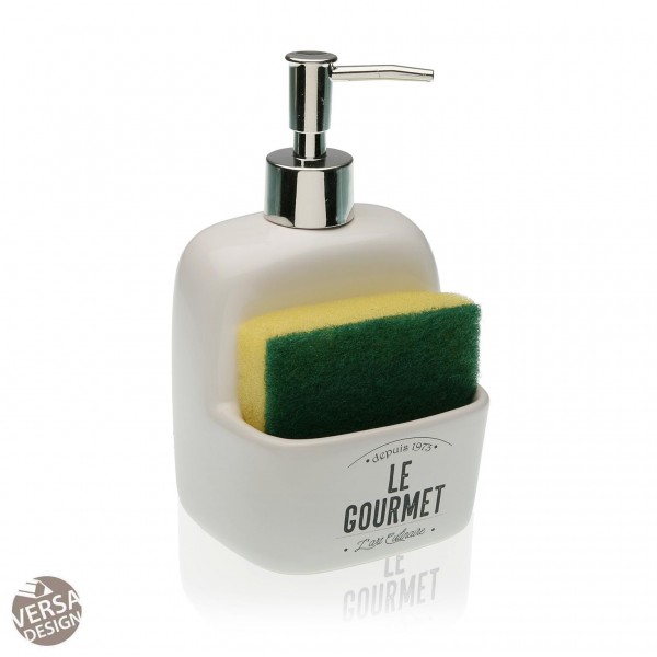 Dispensador jabón con estropajo cerámico