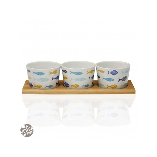 Lot de 3 bol Blue Bay