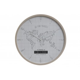 Reloj de pared mapamundi natural 40 cm