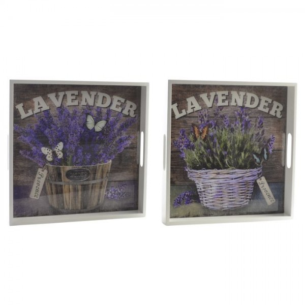 Bandeja madera lavanda 33 x 33