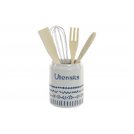 Bote con utensilios gres