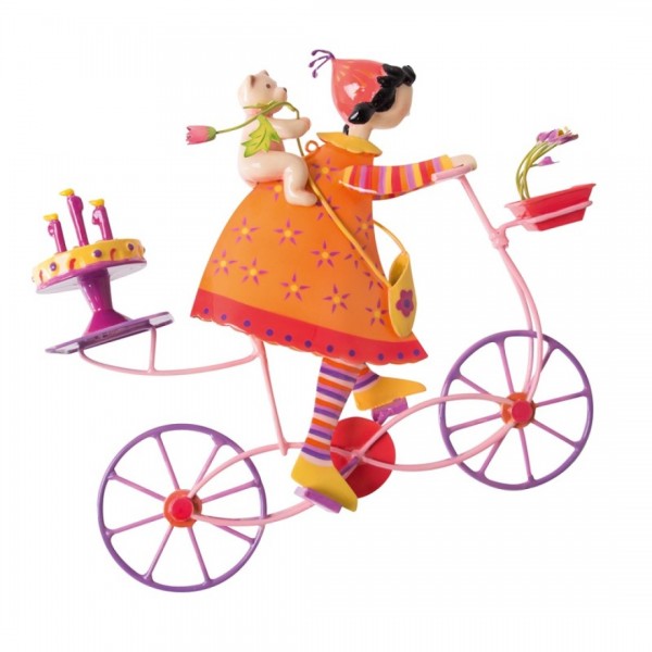 Triciclo pastel de cumpleaños amarillo