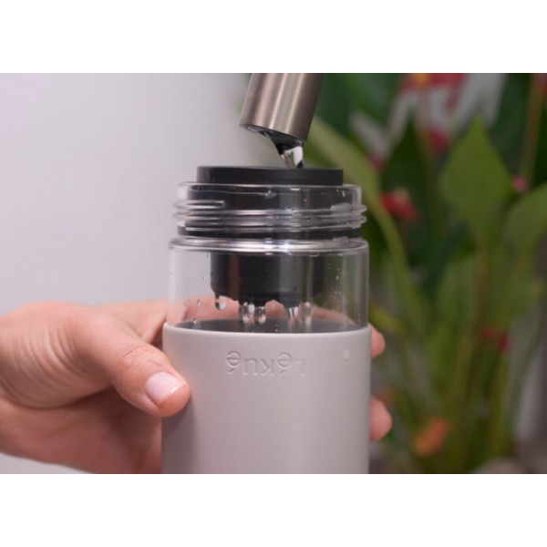 Botella de cristal Lékué To Go Turquesa