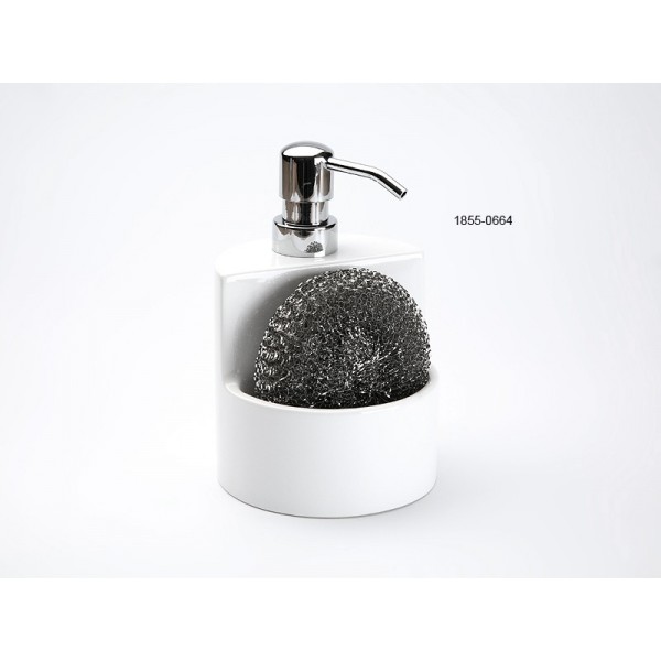 Distributeur ceramique de savon avec éponge