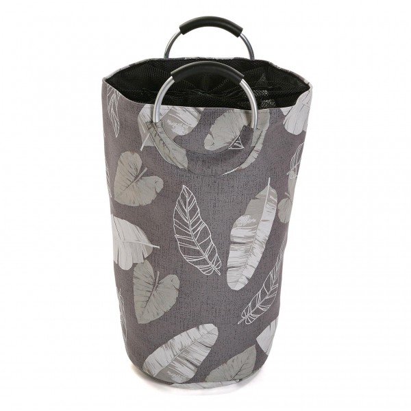 Panier a linge feuilles grises