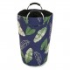 Panier a linge feuilles bleus