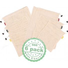 Pack de 6 bolsas de algodón orgánico