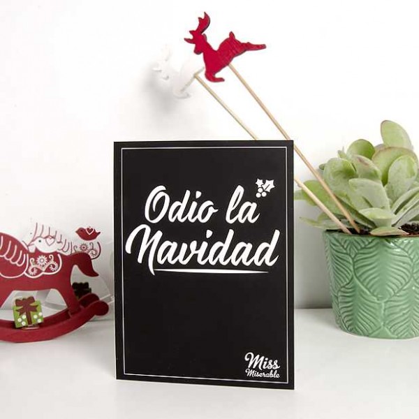Carte de félicitations odio la navidad