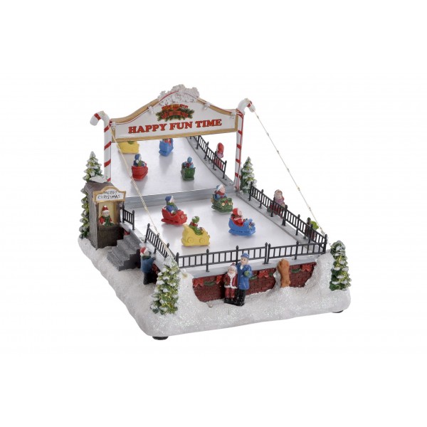 DECORACION LUMINOSA LED 28,5X22,5X19,5 PISTA HIELO