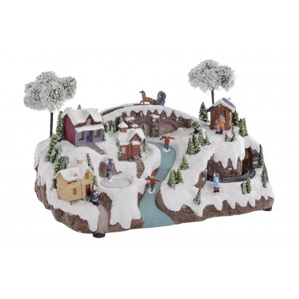 CIUDAD LED RESINA 41X25X23 8C MUSICAL MULTICOLOR