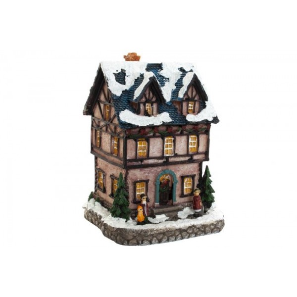 CASA LUZ RESINA 14X12,5X19,5 MARRON