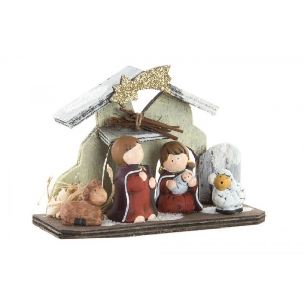 NACIMIENTO LED MADERA 29,5X11,5X16,5 BLANCO