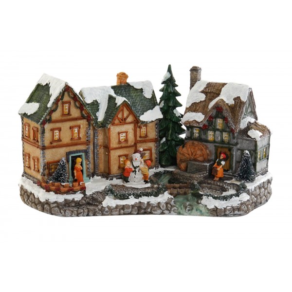 CIUDAD LED RESINA 41X25X23 8C MUSICAL MULTICOLOR