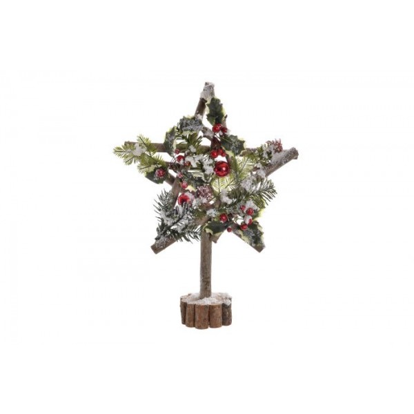 ESTRELLA MADERA 30X5X42 NEVADO VERDE