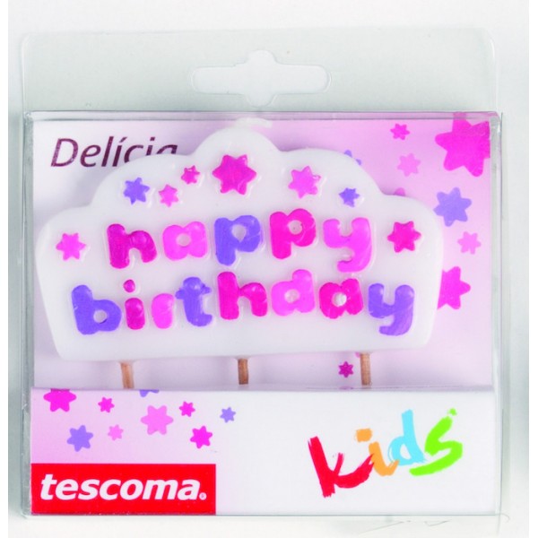 Vela tarta de cumpleaños "Happy Birthday"