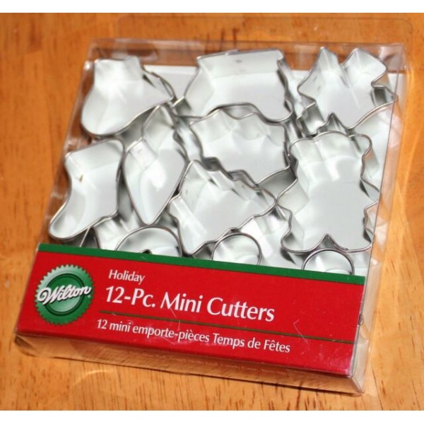12 mini cortadores galletas navidad
