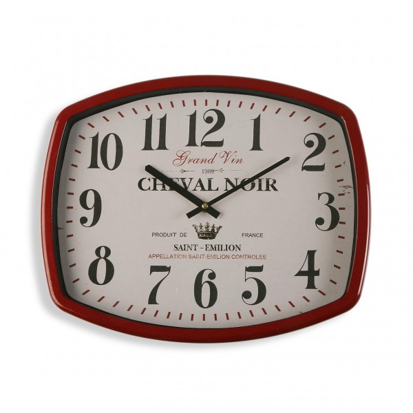 Reloj de pared 40 x 43 cm rojo