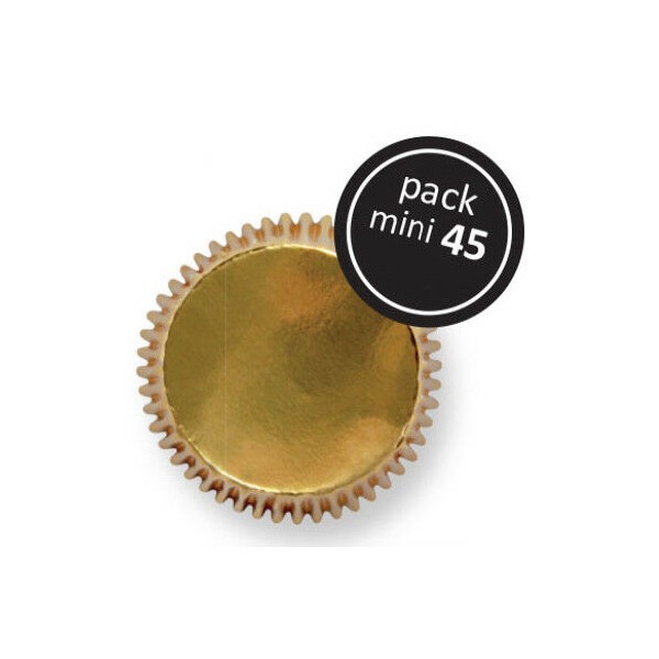 45 Cápsulas para mini magdalenas oro