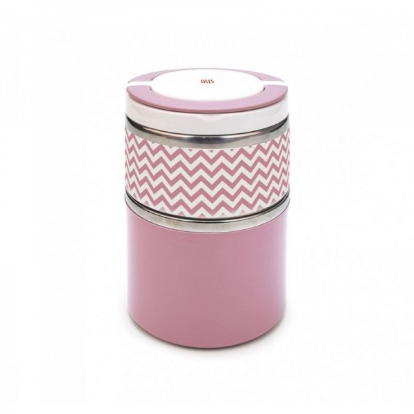 Termo doble rosa 0,9 l. Iris