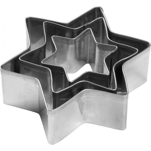 Set 3 cortadores de galletas Estrellas