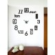 Reloj de pared numbra de pegar Negro
