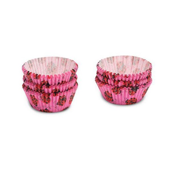 75 Caissettes en papier rose