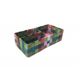 Caja 3 compartimentos multicolor