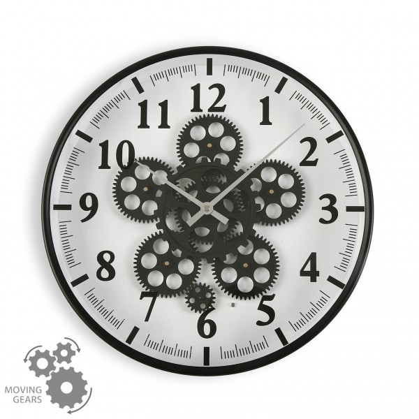 Reloj Pared maquinaria negro 36 cms.