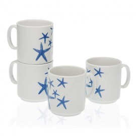 4 mugs blue sea