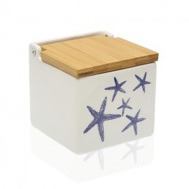 Salero tapa bambú blue sea