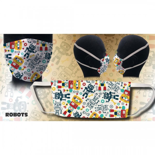 Mascarilla 6-12 años robots