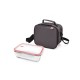 Lunch bag recicled gris + contenedor vidrio Iris