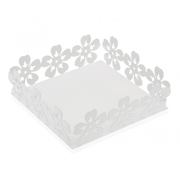 Servilletero blanco flor