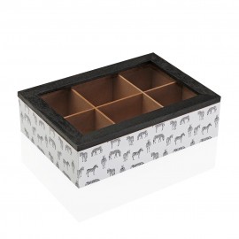Caja de Te madera Cebras