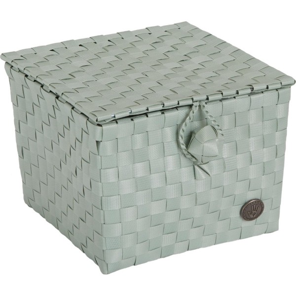 Cesta con tapa Pisa XS verde grisaceo