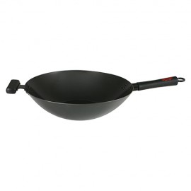 Wok acero carbono 35 cm mango aislante