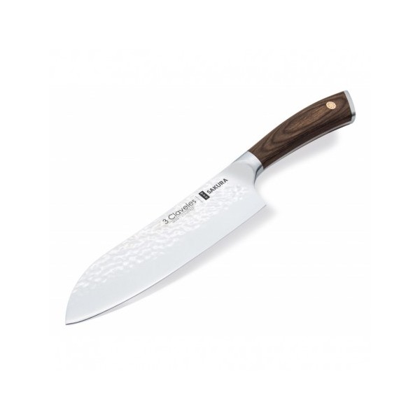 Cuchillo forjado Santoku 3 claveles Sakura
