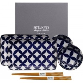 Set de Sushi Kobbu azul y blanco