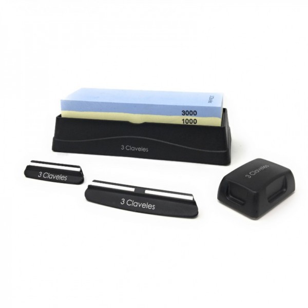 Piedra de afilado 100/300 con base y guias 3 claveles