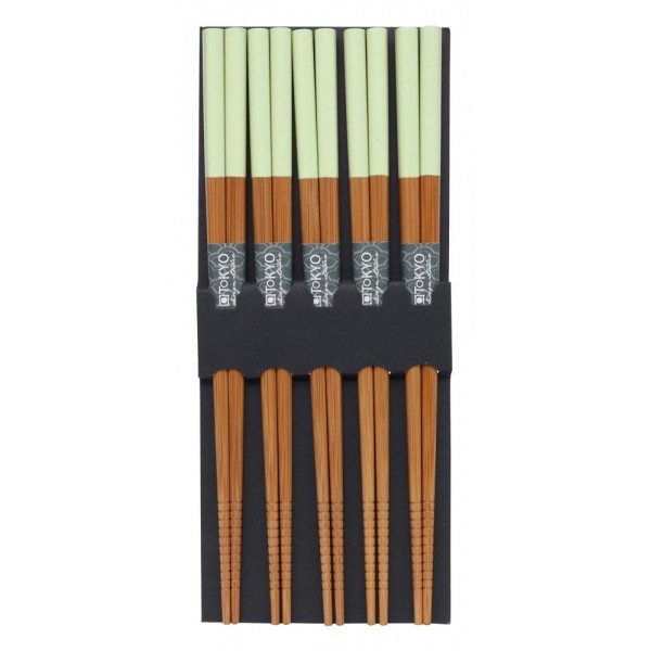5 pares de palillos verdes