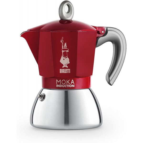 New Moka induction 6 tazas roja