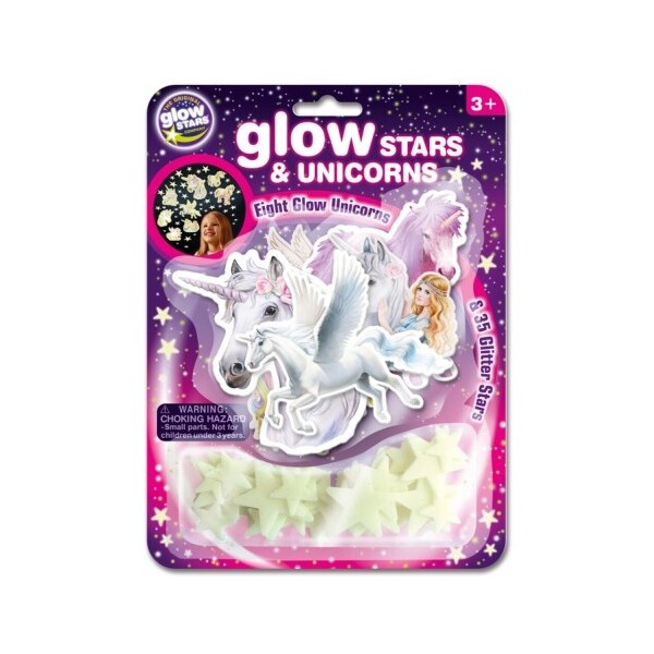 Unicornios y estrellas fluorescentes