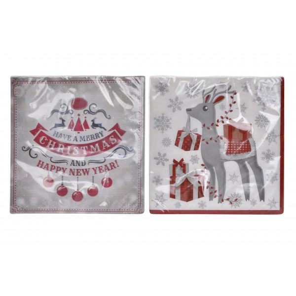 20 servilletas papel motivos navideños