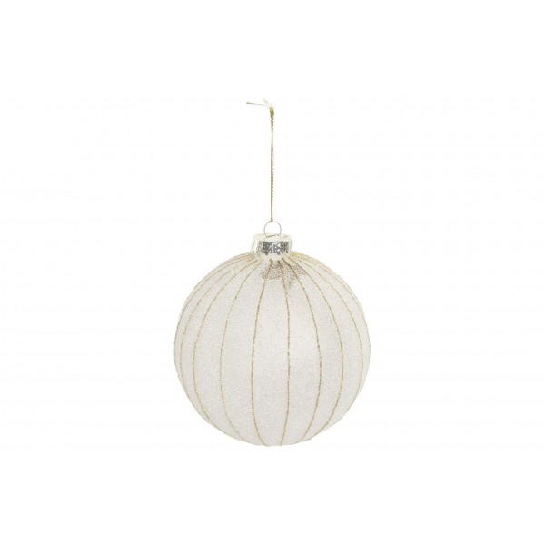 BOLA DECORACIÓN CRISTAL 10X10 GLASEADO Blanco